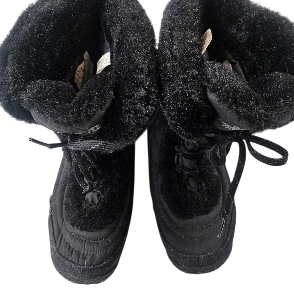 The North Face Black Faux Fur Winter Snow Boots IcePick Women's 7.5 Gorpcore